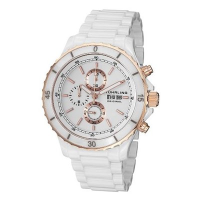 Stuhrling Original 403.33EW2 Regatta Ceramic Chrono Date White