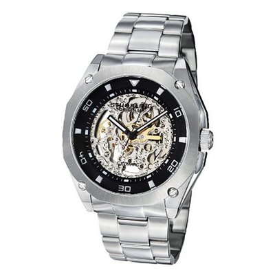 Stuhrling Original 418.33111 Leisure Gen-X Gallant Automatic Skeleton Link Bracelet Black Dial