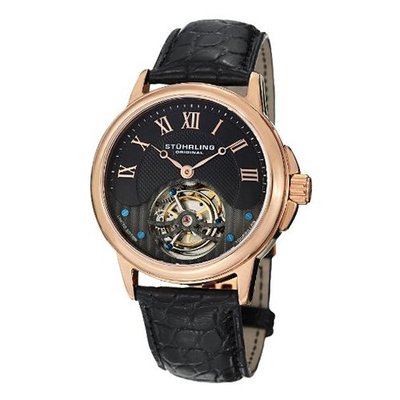 Stuhrling Original 541.334XK1 Aureate Tourbillon Date Black