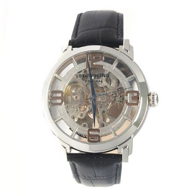 Stuhrling Skeleton Automatic in Silver Tone