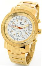 Super Techno by Joe Rodeo Genuine Diamond Oversized Gold Tone Metal Band w/ 2 Interchangeable Bands #I-5394