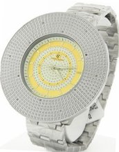 Super Techno by Joe Rodeo Genuine Diamond Oversized Silver Case Metal Band w/ 2 Interchangeable Bands #I5449