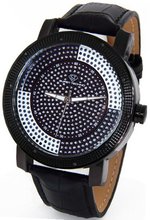 Super Techno Diamond by Joe Rodeo Genuine Diamond Oversized Black Case Leather Band w/ 2 Interchangeable Bands #M-6005