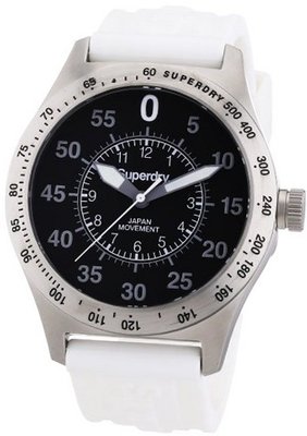 Superdry Gents Stainless Steel Sports with White Strap