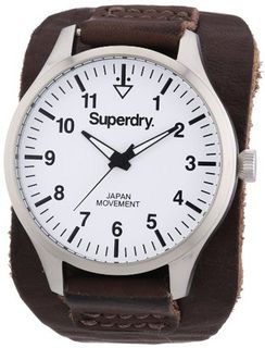 Superdry Gents Stainless Steel with Leather Strap