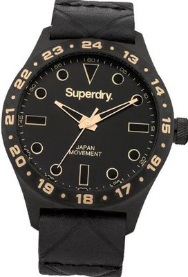 Superdry SYG127B Hatch Black Leather Strap