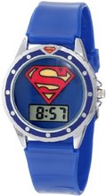 Superman Kids' SUP4018 Blue Silicone Superman Logo Strap