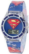 Superman Kids' SUP4021 Printed Superman Logo Analog Strap