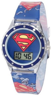 Superman Kids' SUP4021 Printed Superman Logo Analog Strap