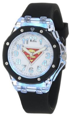 Superman Kids' SUP9026 Black Superman Flashing Dial