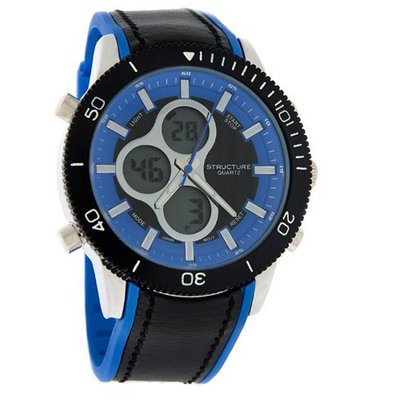 Structure by Surface Analog-Digital Chronograph Blk/Blu Quartz 32633