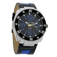 Structure by Surface Black Ion XL Black/Blue Leather Strap 32551-104