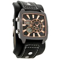 Structure by Surface Black & Rose Gold Alarm Chrono Cuff Band 32377