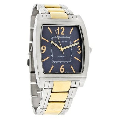 Structure by Surface Quartz 2Tone Rectangular Blue DIal Dress 32682