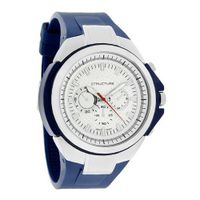 Structure by Surface Silver/Blue Rubber Strap White Dial 32550-104