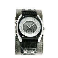 Structure by Surface XL 44mm Alarm Chrono Gray Leather Cuff 32478