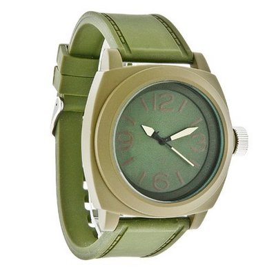 Structure by Surface XL Khaki Green Dial Rubber Strap Quartz 32475