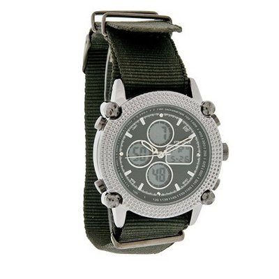 uSURFACE Structure Digital Alarm Quartz Chrono Gray Nylon Band 32484 