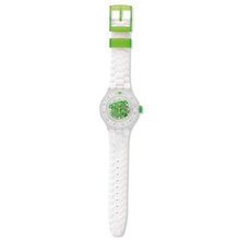 S Chlorofish Green Skeleton Dial White Silicone SUUK100