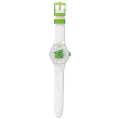 S Chlorofish Green Skeleton Dial White Silicone SUUK100