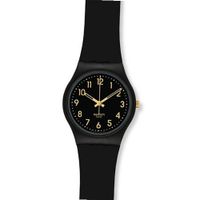 S GB274 Golden Tac Black Gold Analog Dial Silicone Strap Unisex NEW