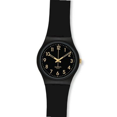 S GB274 Golden Tac Black Gold Analog Dial Silicone Strap Unisex NEW