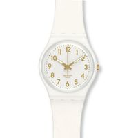 S GW164 White Bishop Analog Yellow Accents Silicone Strap Unisex NEW