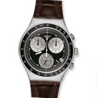 S Irony Mocassin Black Dial Chronograph Brown Leather YCS572