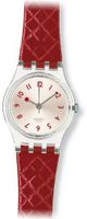 S LK243 strawberry jam silver dial red leather strap women NEW