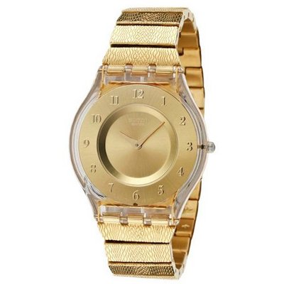 S SFK355G warm glow stainless steel bracelet gold dial women NEW