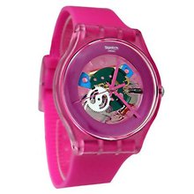 S SUOP100 pink lacquered pink dial pink plastic strap unisex NEW