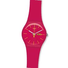 S SUOR704 rubine rebel pink dial silicone strap unisex NEW