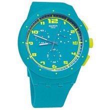 S SUSL400 acid drop chrono turquoise dial rubber strap unisex NEW