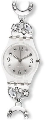 S thol Tone White Grey Stainless Steel with Rhinstones Ladies LK321G