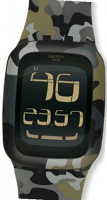 S Touch SURB105 Black Rubber Quartz with Digital Dial