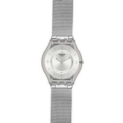 SWATCH SFM118M metal knit silver dial metal bracelet women NEW