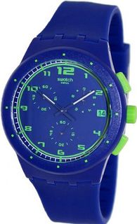 uSwatch S Originals Blue Chronograph Royal Blue Silicone Unisex SUSN400 