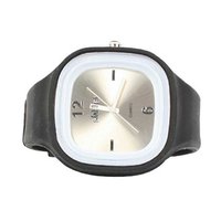 Sweet Silicon Band Round Square in Black/Silver