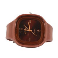 Sweet Silicon Band Round Square in Brown