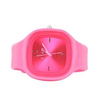 Sweet Silicon Band Round Square in Hot Pink