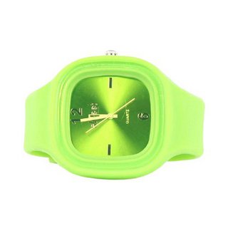 Sweet Silicon Band Round Square in Lime