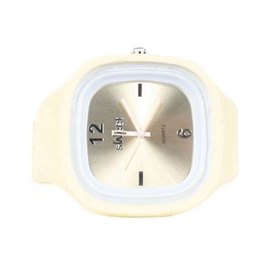 Sweet Silicon Band Round Square in Off White