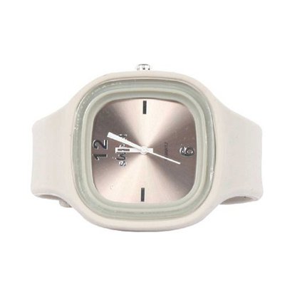 Sweet Silicon Band Round Square in Pewter