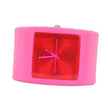 Sweet Square Rocker Silicon Band in Fuchsia