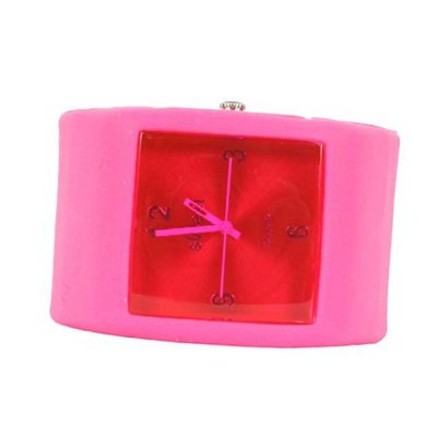 Sweet Square Rocker Silicon Band in Fuchsia