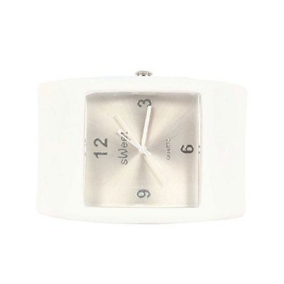 Sweet Square Rocker Silicon Band in White