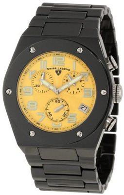 Swiss Legend 10028-BKYSA Throttle Chronograph Yellow Dial Black Ceramic
