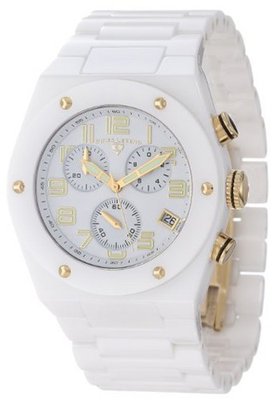 Swiss Legend 10028-WWGA Throttle Chronograph White Dial White Ceramic