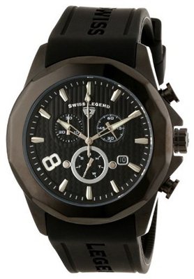 Swiss Legend 10042-BB-01 Monte Carlo Chronograph Black Textured Dial Black Silicone