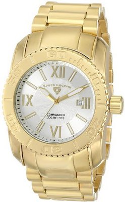 Swiss Legend 10059-YG-02S Commander Silver Textured Dial Stainless Steel
